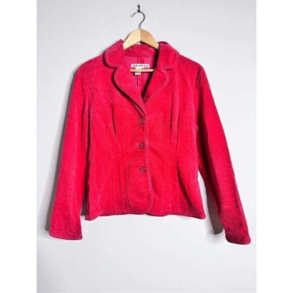 Vintage Y2K coral corduroy blazer SZ M - Picture 1 of 7